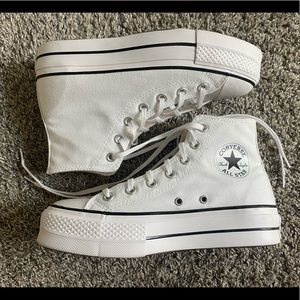 white high top platform converse